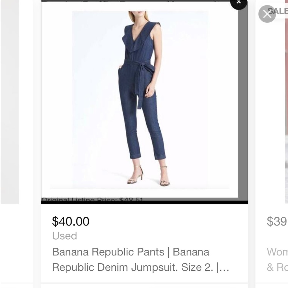 Banana Republic denim jump suit with belt